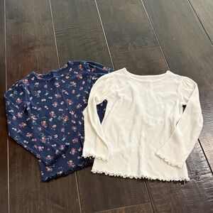 Garanimals Navy Floral and Cream Long Sleeve Tees